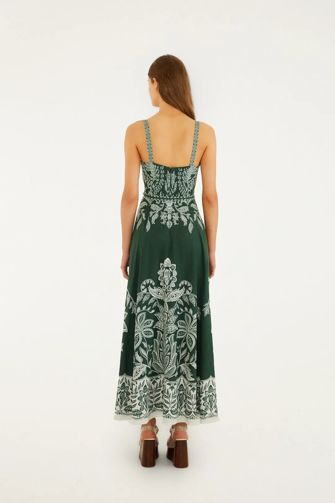 Farm Rio - Miranda Belt Buckles Maxi Dress - Dark Green sold by Jessie Boutique product image thumbnail 3