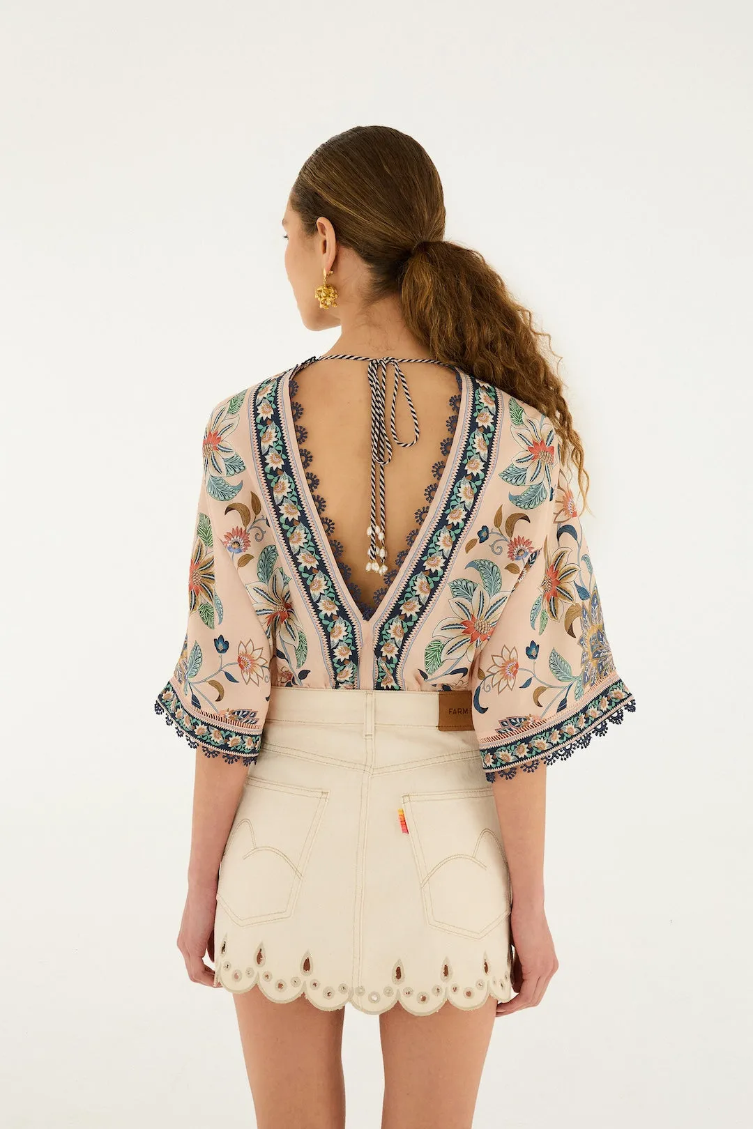 Farm Rio - Canva Scallop Richelieu Skirt - Off-White sold by Jessie Boutique product image thumbnail 2