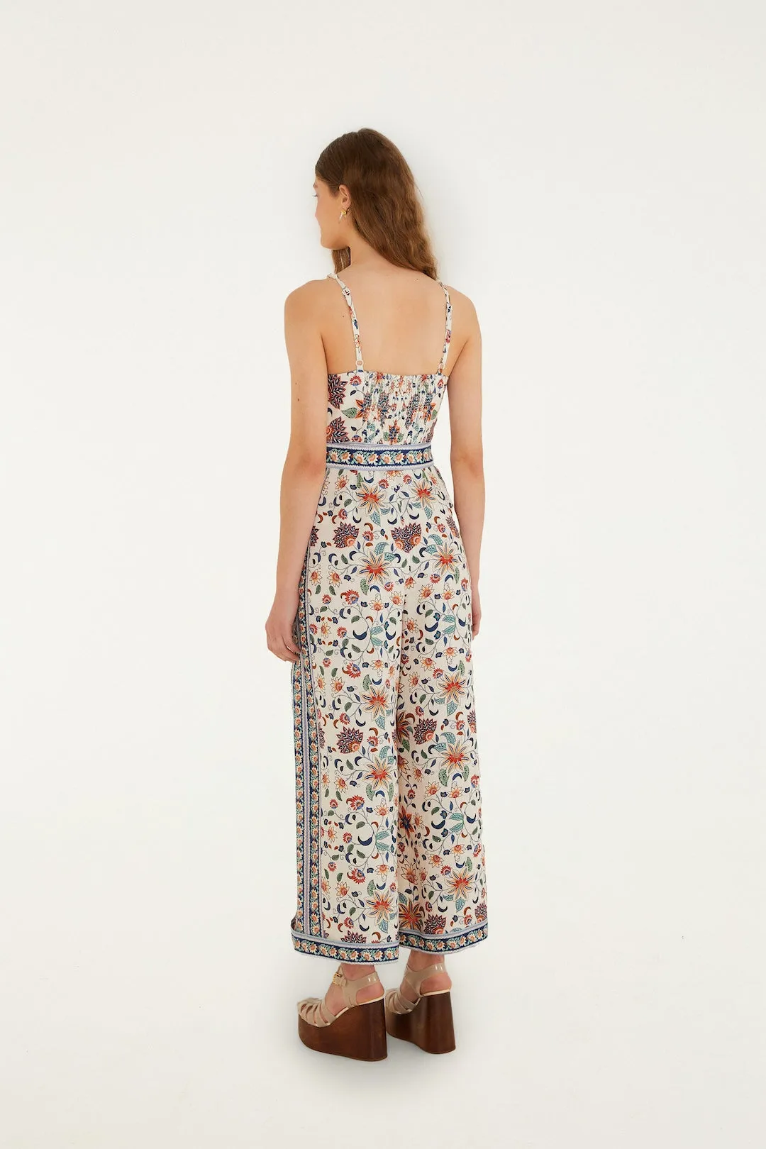 Farm Rio - Soft Belted Jumpsuit - Pink Floral Delhi Tapestry sold by Jessie Boutique product image thumbnail 3