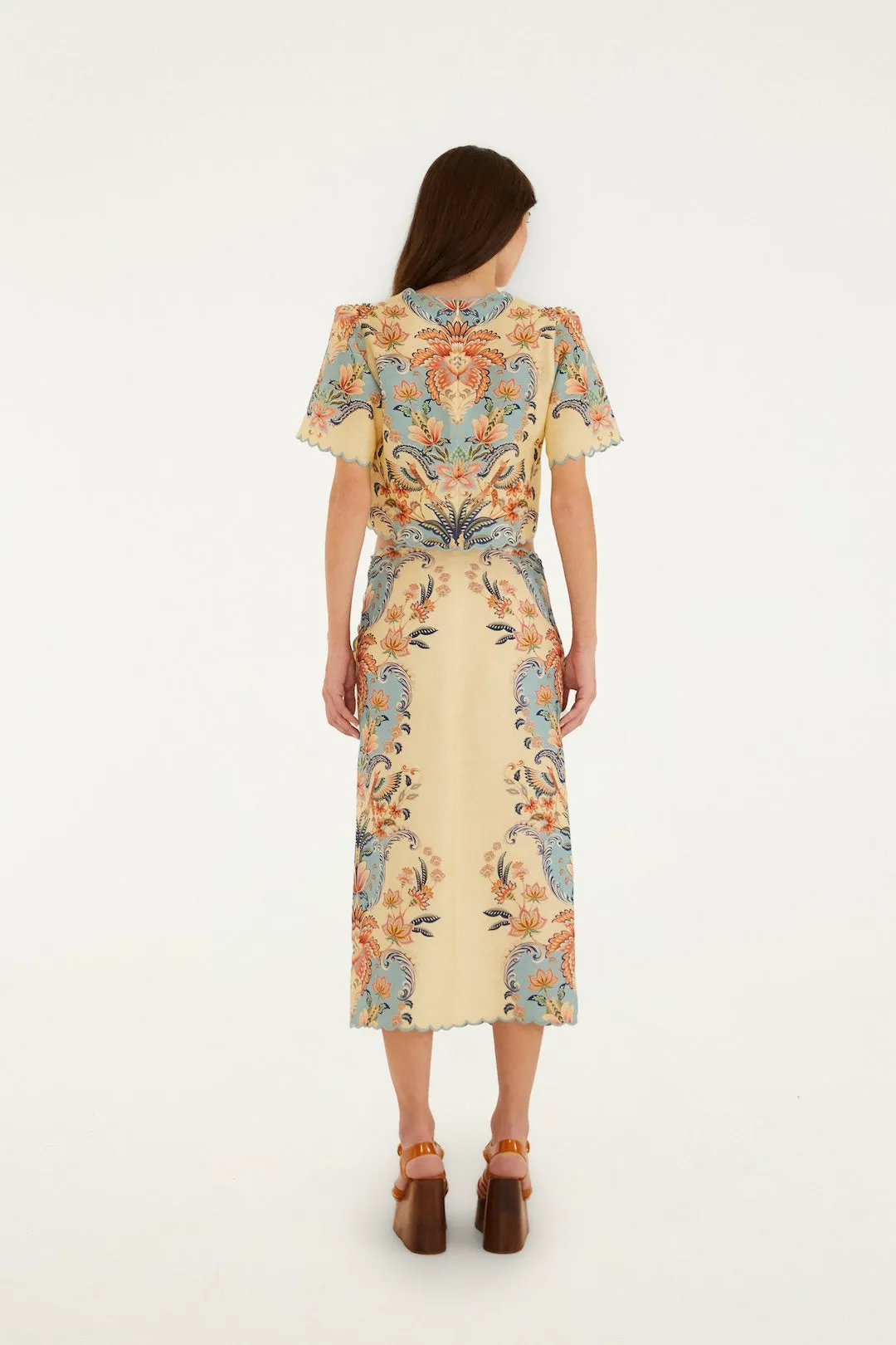 Farm Rio - Midi Skirt - Boho Beauty Butter sold by Jessie Boutique product image thumbnail 3