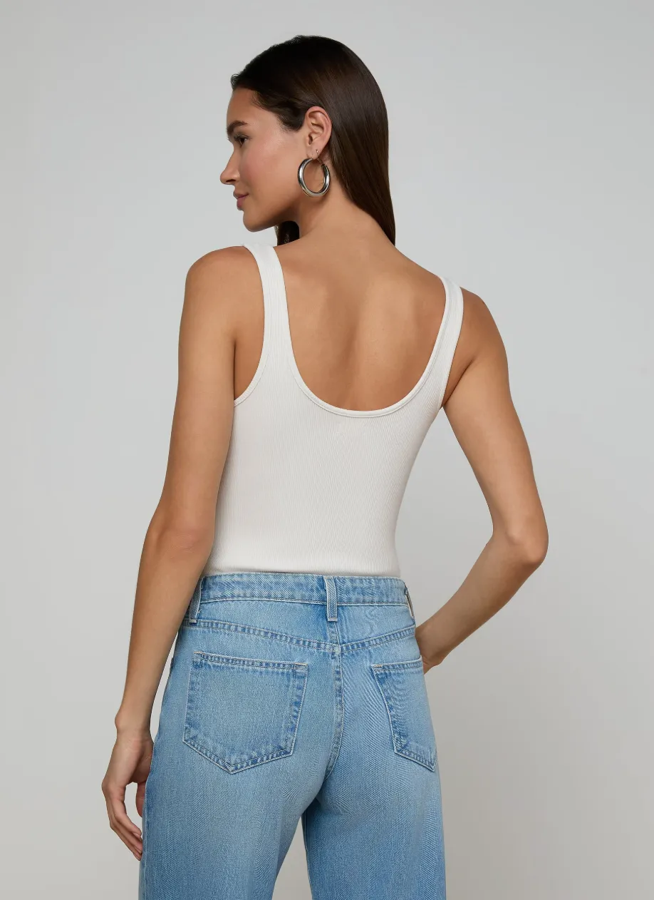 L’agence - Nica Scoopneck Bodysuit - Vintage White sold by Jessie Boutique product image thumbnail 2