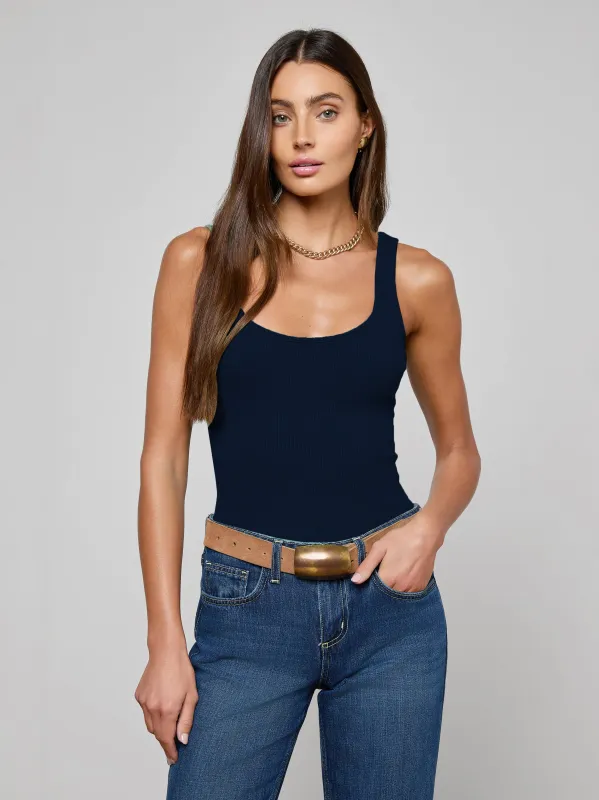 L’agence - Nica Scoopneck Bodysuit - Midnight sold by Jessie Boutique