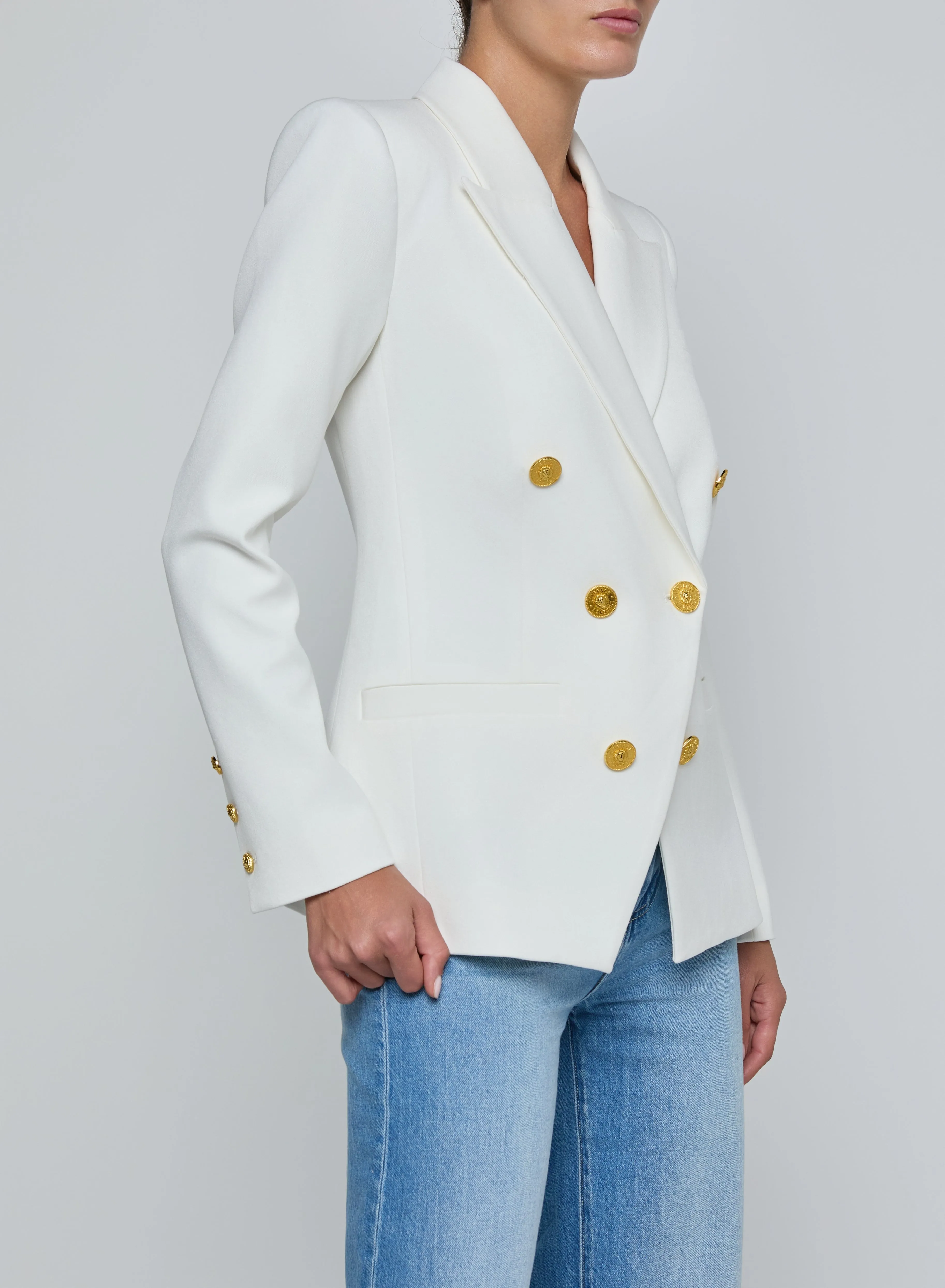 L’agence - Kyomi Double-Breasted Blazer - White sold by Jessie Boutique product image thumbnail 3