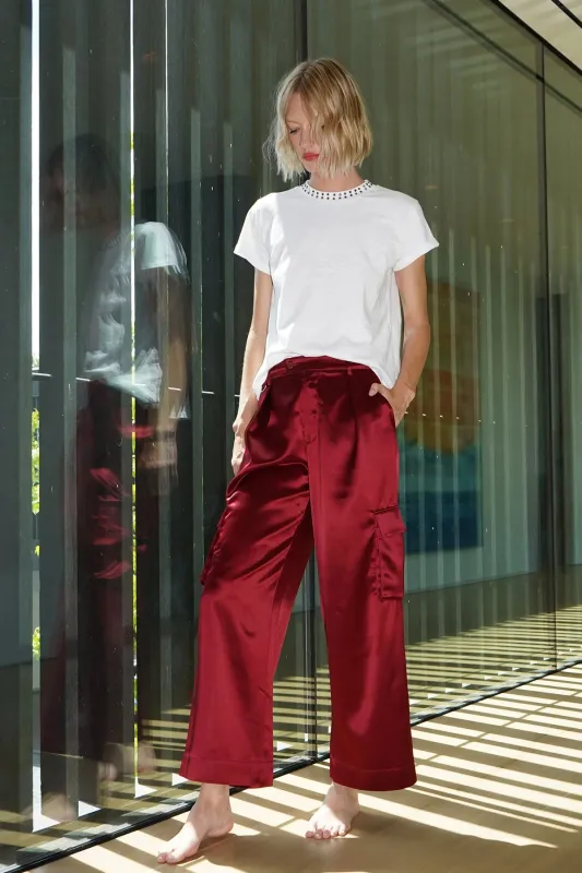 LNA - Lou Silky Cargo Pant - Lambrusco made by LNA