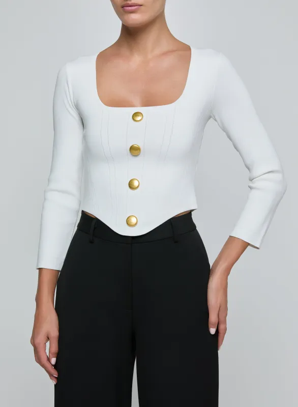 L'agence - Sasha Top - Ivory/Gold made by L'AGENCE