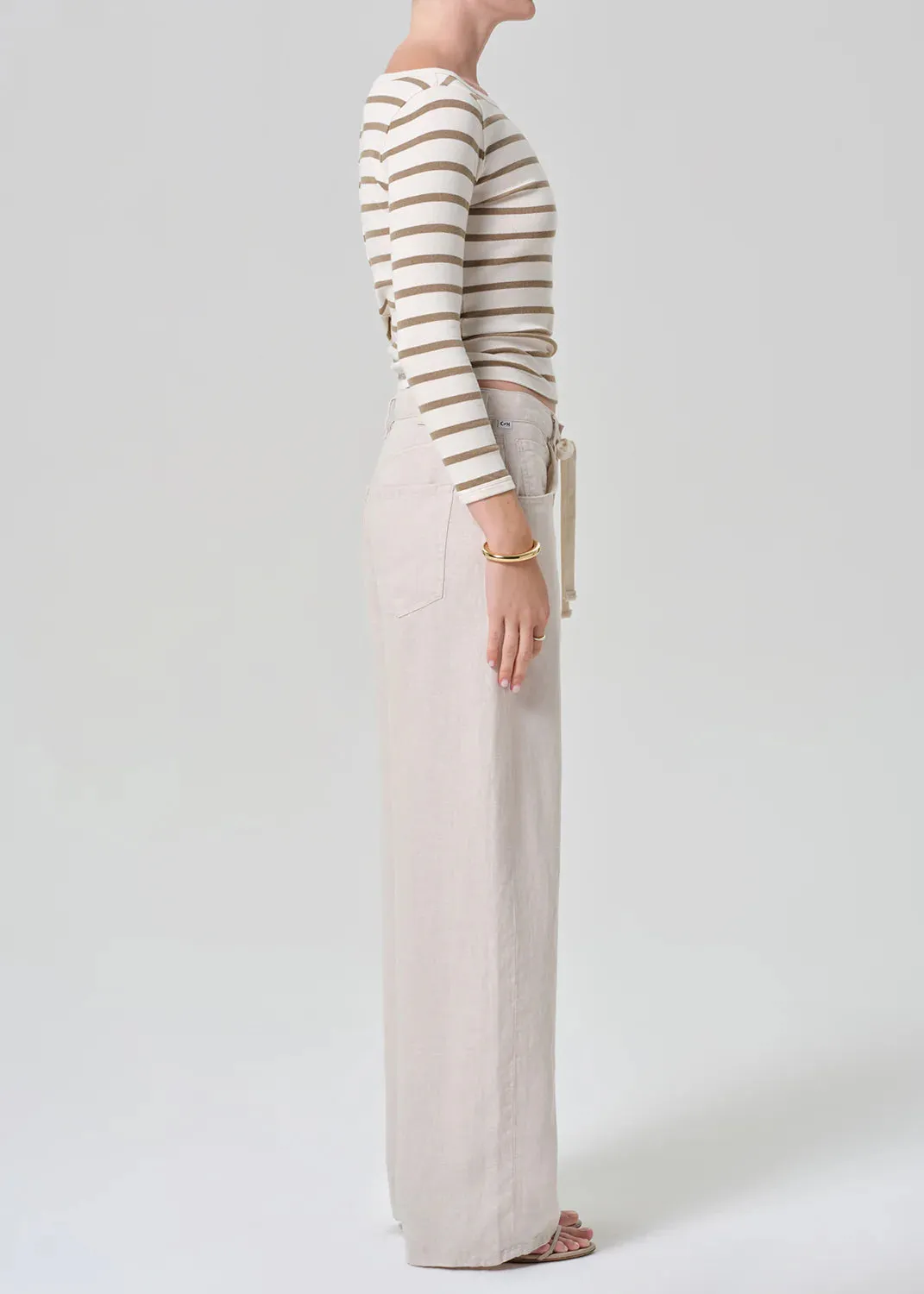 Citizens of Humanity - Brynn Drawstring Linen Trouser - Pale Stone sold by Jessie Boutique product image thumbnail 2