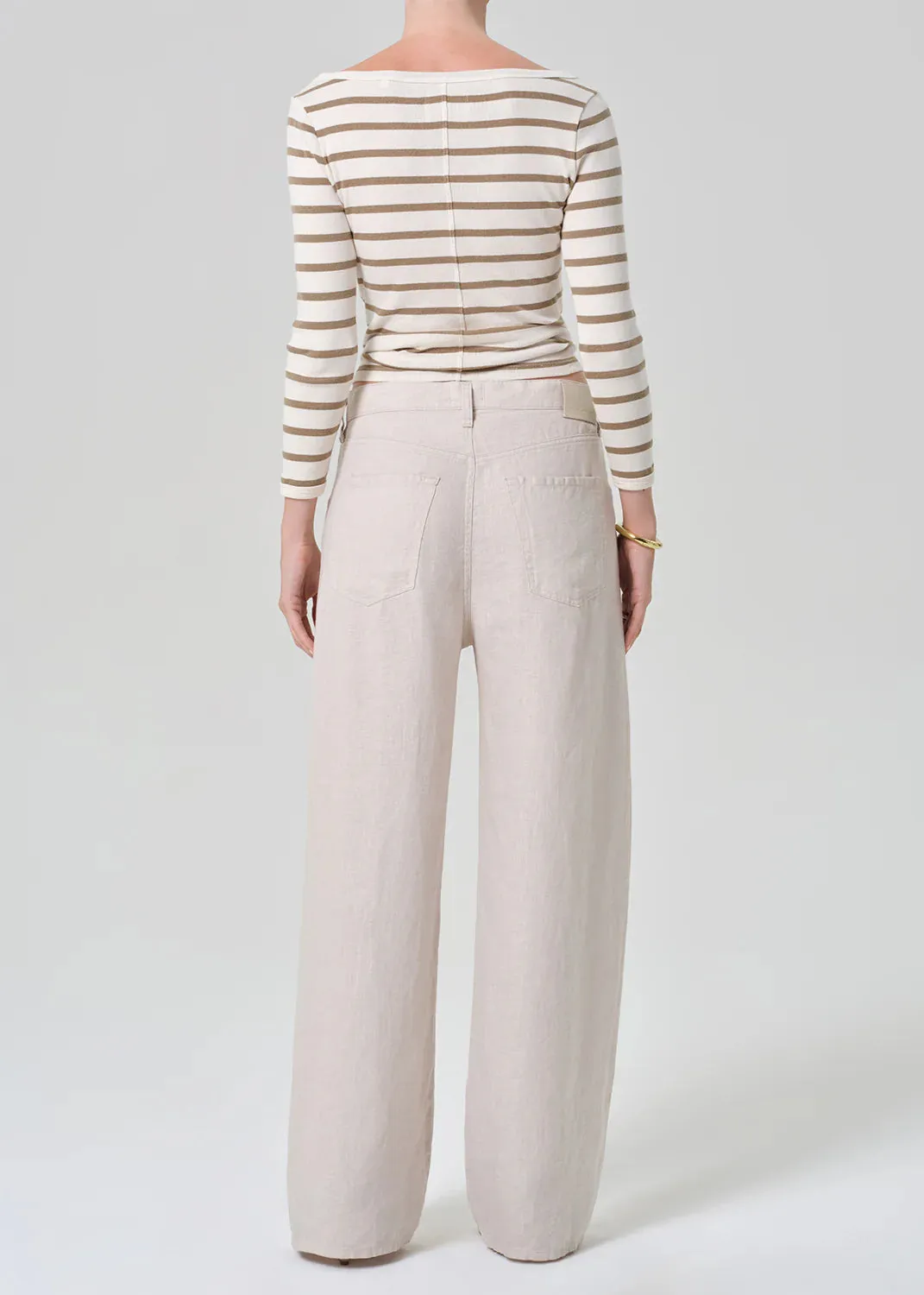Citizens of Humanity - Brynn Drawstring Linen Trouser - Pale Stone sold by Jessie Boutique product image thumbnail 3