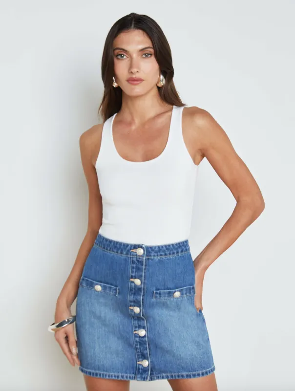 L’agence - Adira Scoopneck Tank - White sold by Jessie Boutique