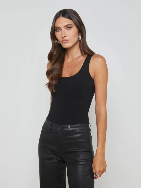 L’agence - Adira Scoop Neck Tank - Black sold by Jessie Boutique