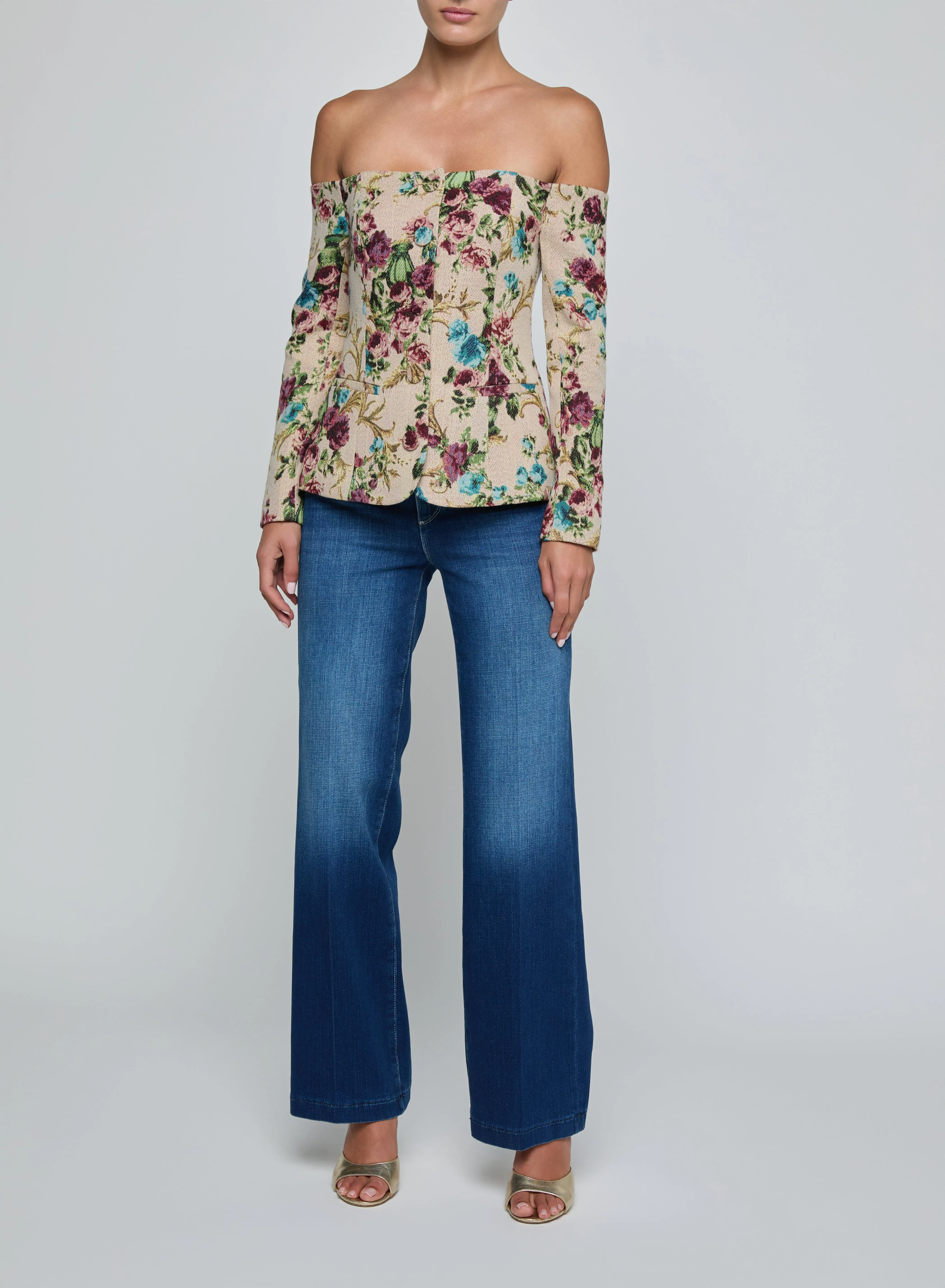L’agence - Alice Blazer Top - Multi Floral Tapestry sold by Jessie Boutique product image thumbnail 4