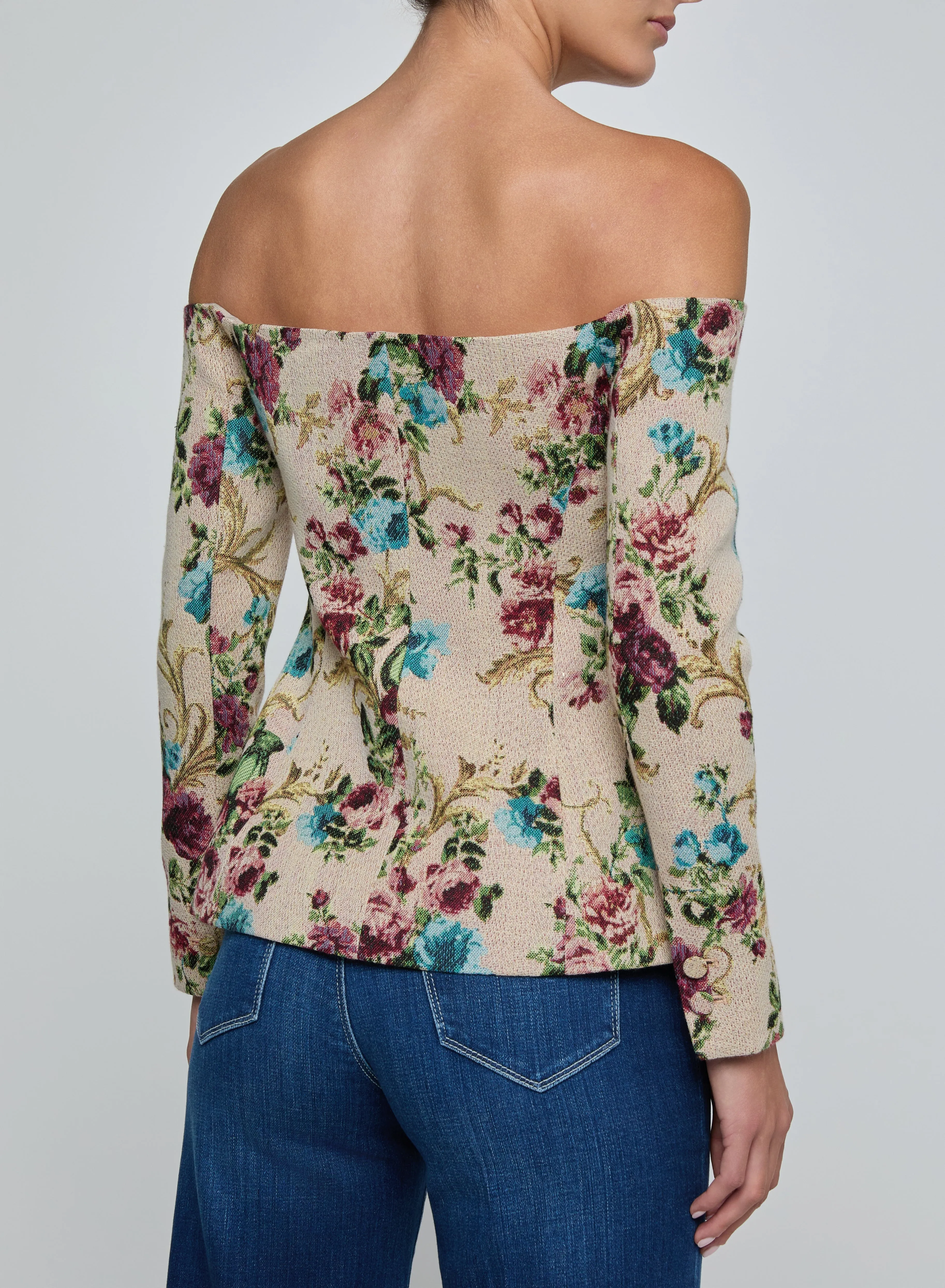 L’agence - Alice Blazer Top - Multi Floral Tapestry sold by Jessie Boutique product image thumbnail 2