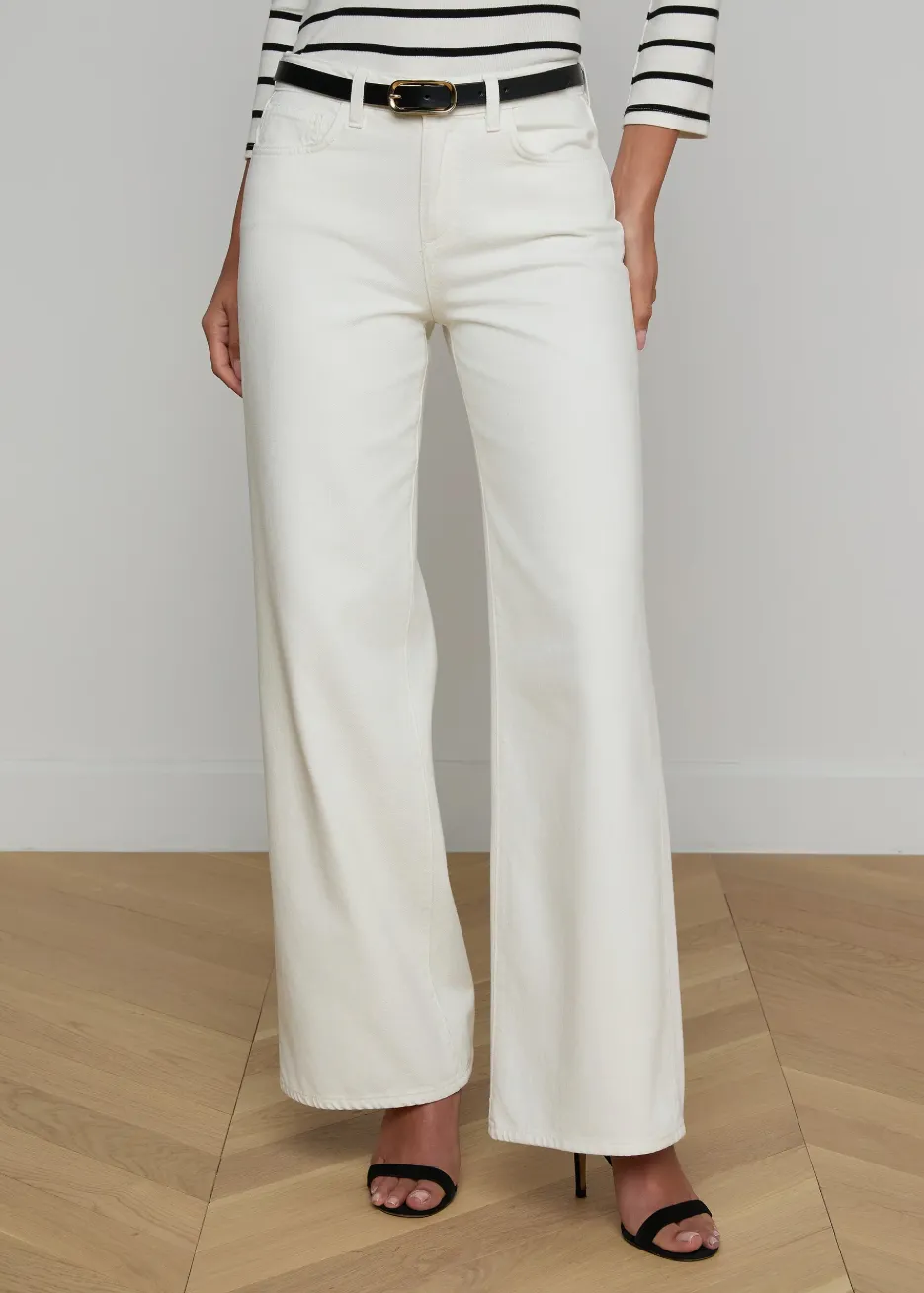 L'agence - Alicent Wide-Leg Jean - Light Ecru sold by Jessie Boutique
