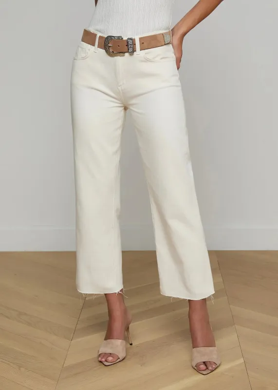 L’agence - Wanda H/R Crop Wide Leg - Light Ecru sold by Jessie Boutique