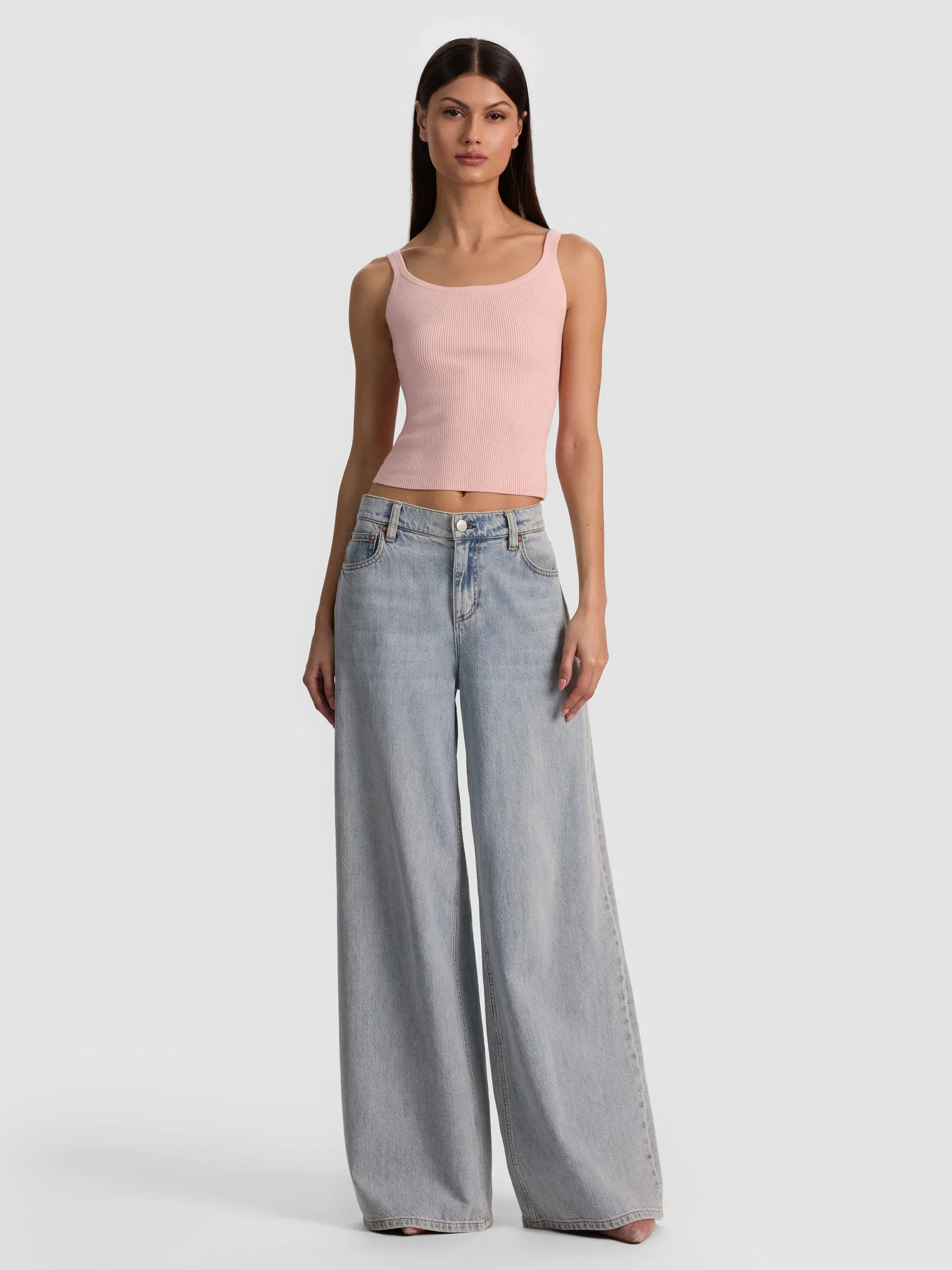Alice + Olivia - Shana Ribbed Tank - English Rose sold by Jessie Boutique product image thumbnail 2