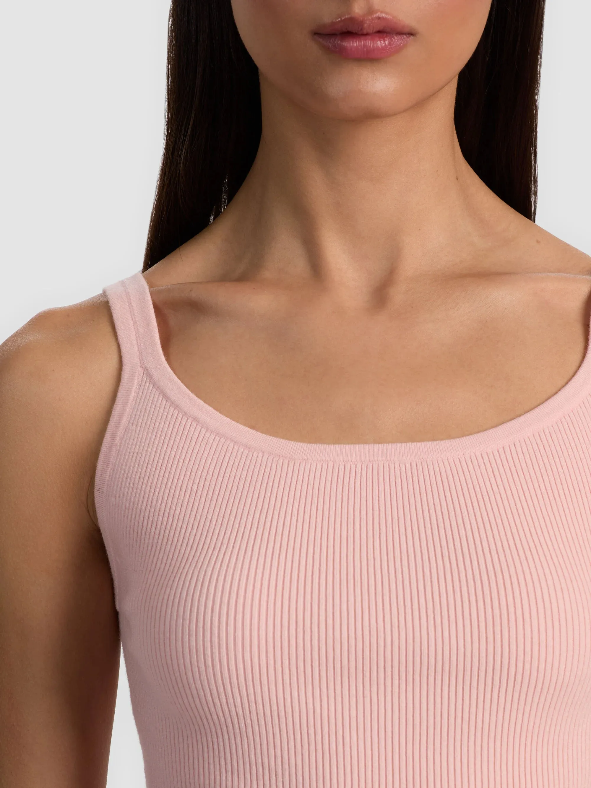 Alice + Olivia - Shana Ribbed Tank - English Rose sold by Jessie Boutique product image thumbnail 4