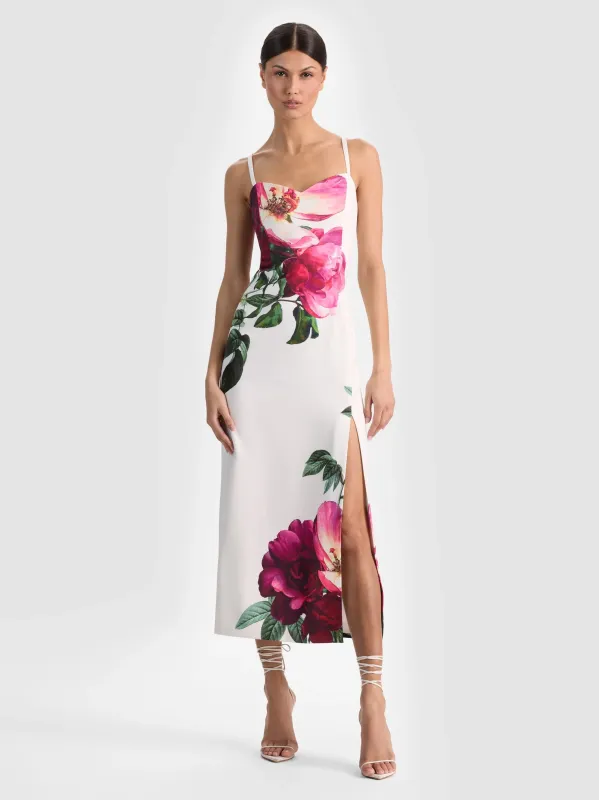 Alice + Olivia - Nina Midi Dress - Empress Bloom Off White made by Alice + Olivia
