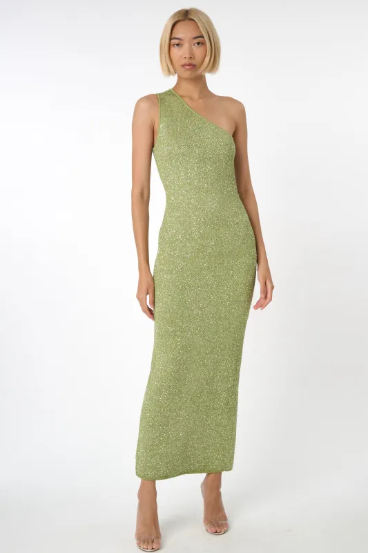 Toccin - Roxbury One Shoulder Mid Dress - Pistachio made by Toccin