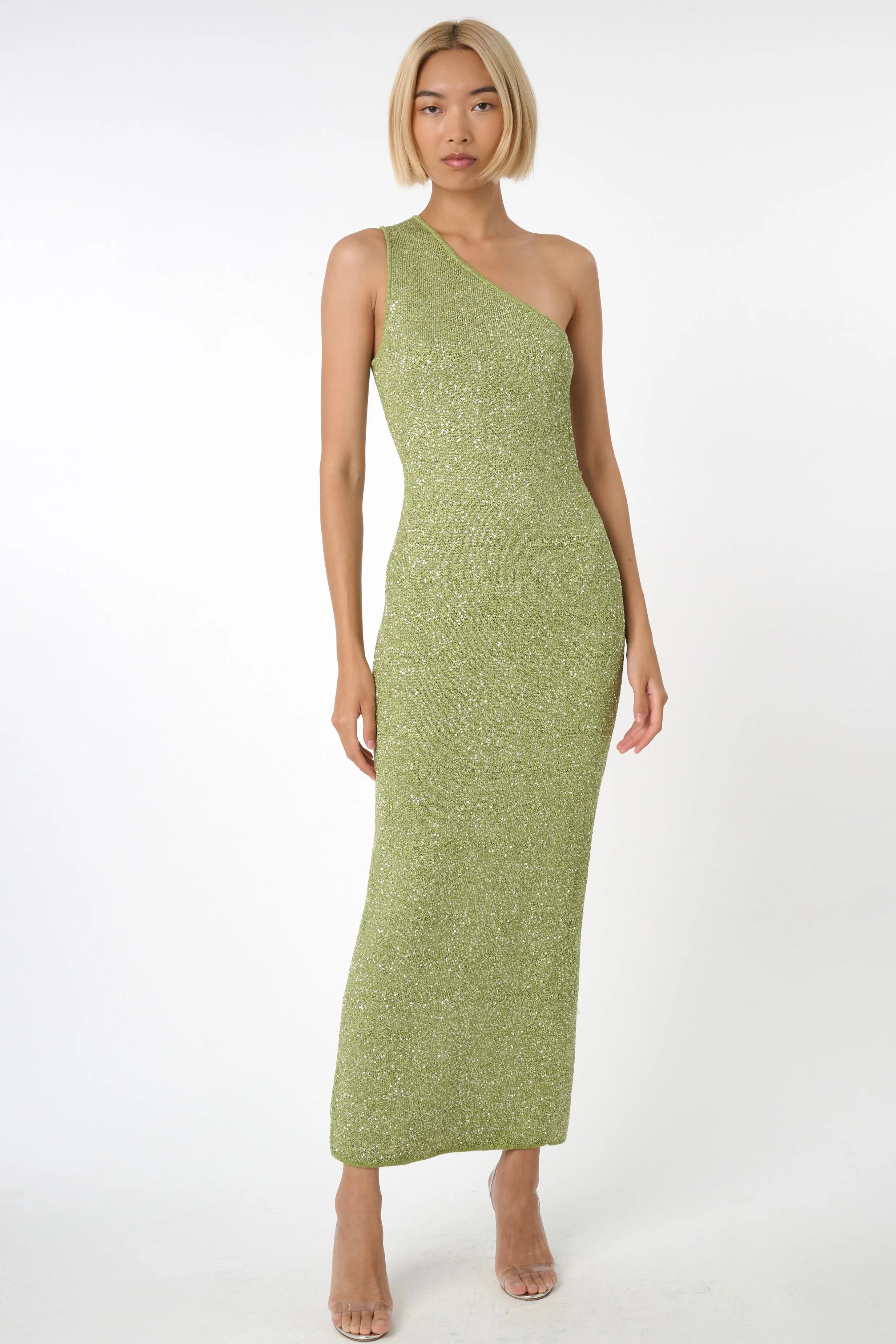 Toccin - Roxbury One Shoulder Mid Dress - Pistachio sold by Jessie Boutique