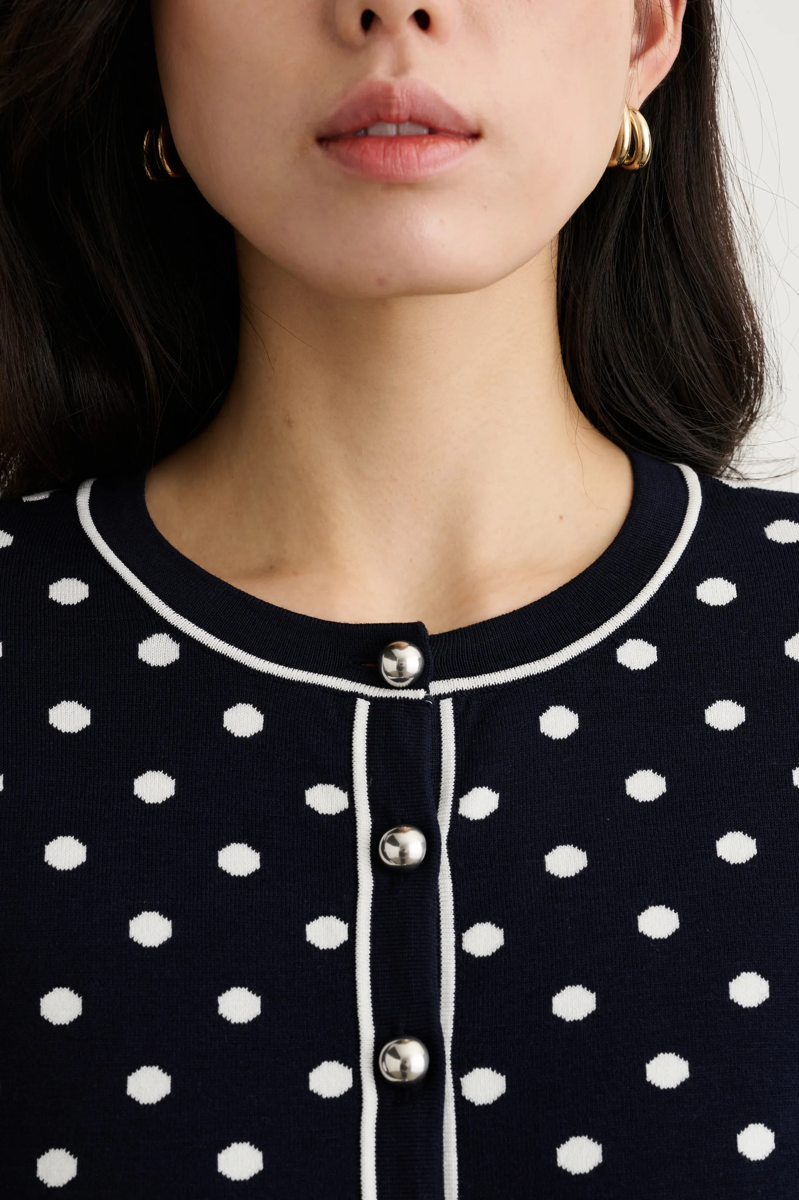 Toccin - Xandra Long Sleeve Cardigan - Midnight Polka Dot sold by Jessie Boutique product image thumbnail 4