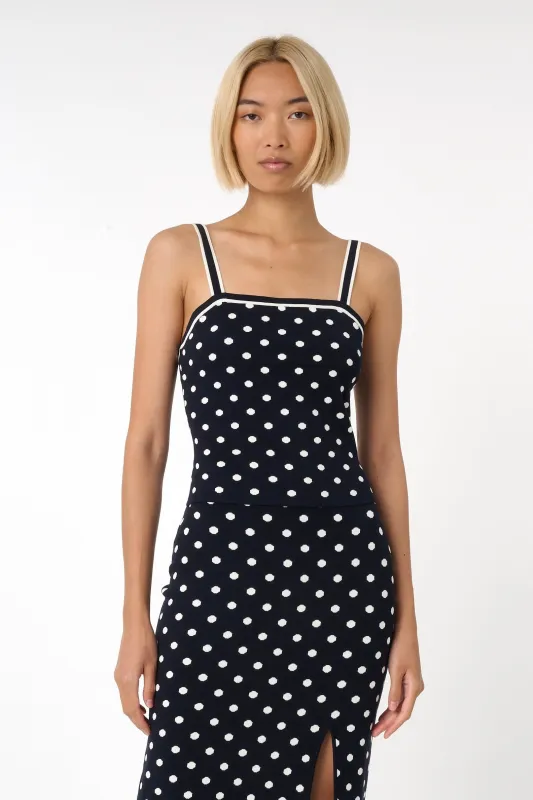 Toccin - Avalon Knit Cami - Midnight Polka Dot made by Toccin