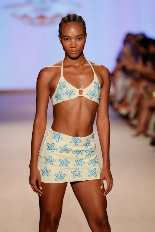 Oceanus - Mia’s Marina Mini Skirt - Yellow sold by Jessie Boutique