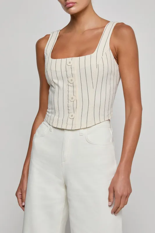 L’agence - Saga Top - Ecru/Navy Stripe made by L'AGENCE