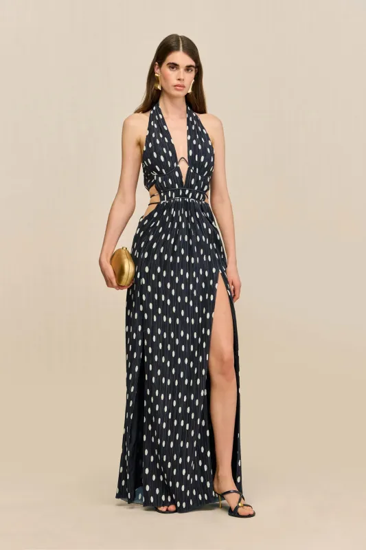 Cult Gaia - Aashvi Gown - Small Dot Deep Lake made by Cult Gaia