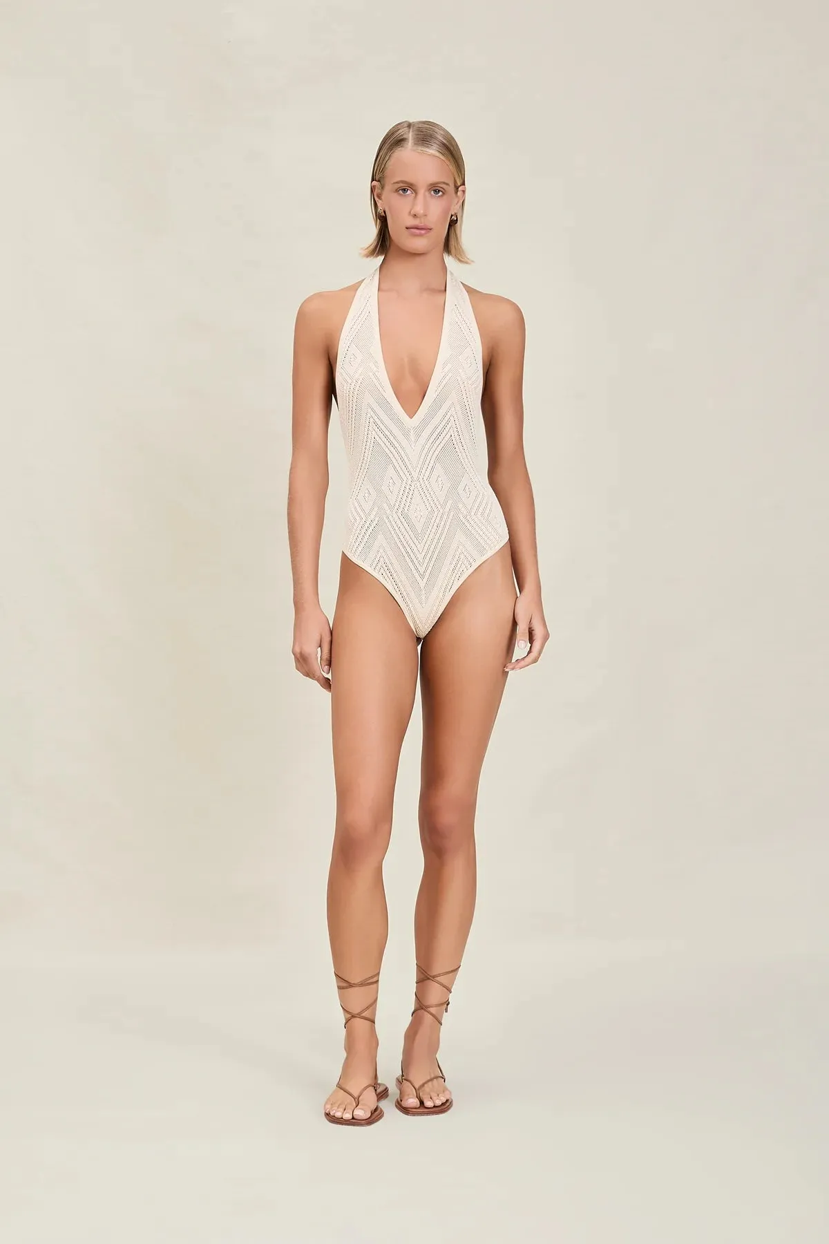 Devon Windsor - Thalia Bodysuit - Vanilla sold by Jessie Boutique