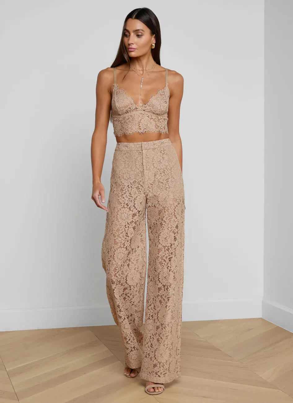L’agence - Livvy Lace Trouser - Cappuccino sold by Jessie Boutique product image thumbnail 4