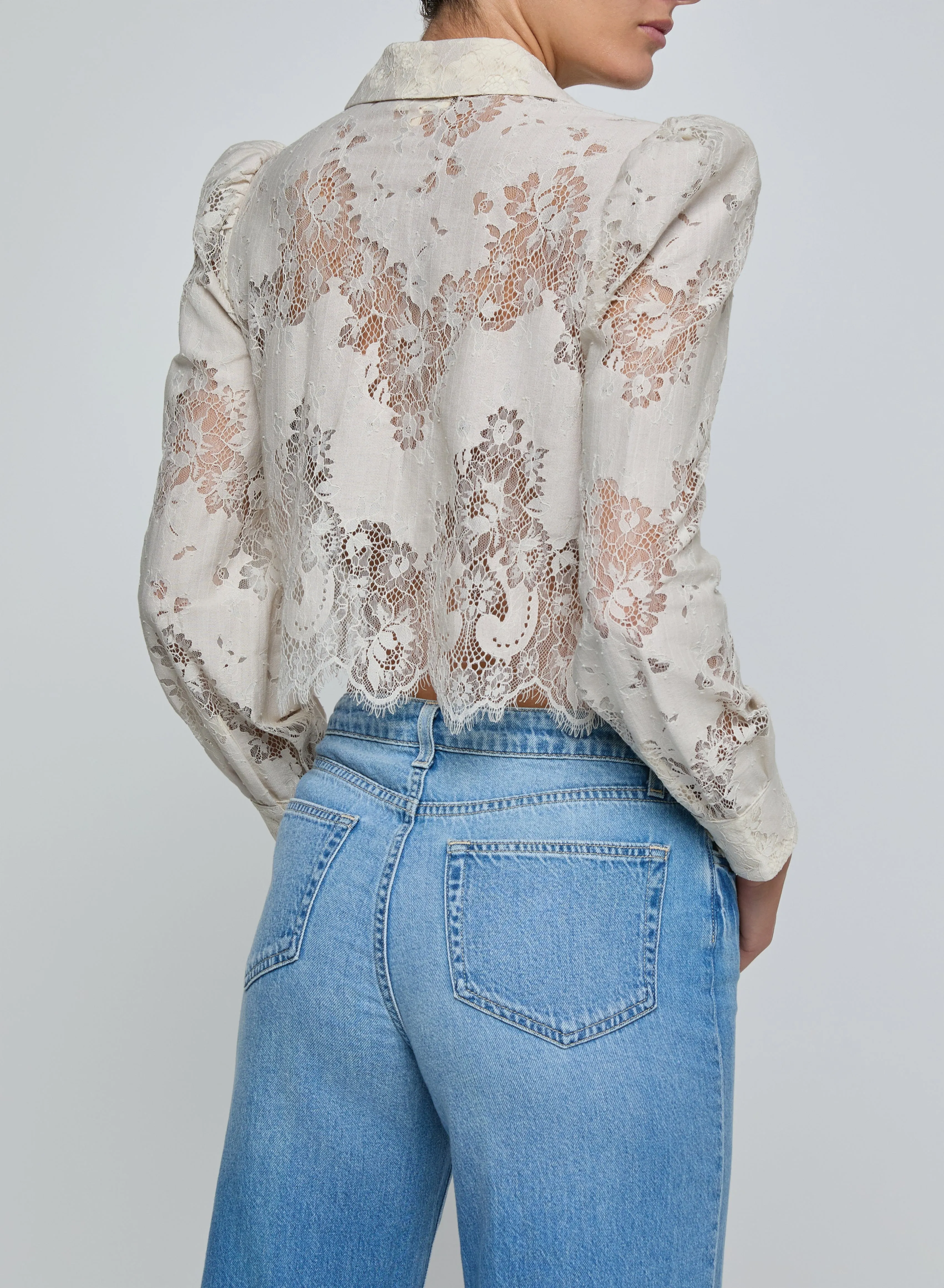 L’agence - Anita Lace Button Up - Champagne sold by Jessie Boutique product image thumbnail 3