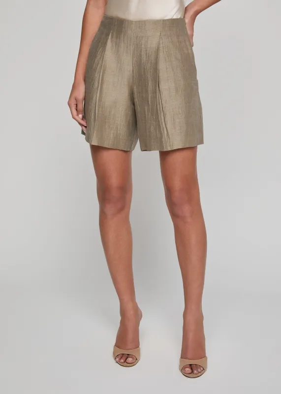 L’agence - Hadleigh Linen-Blend Short - Grey Taupe made by L'AGENCE