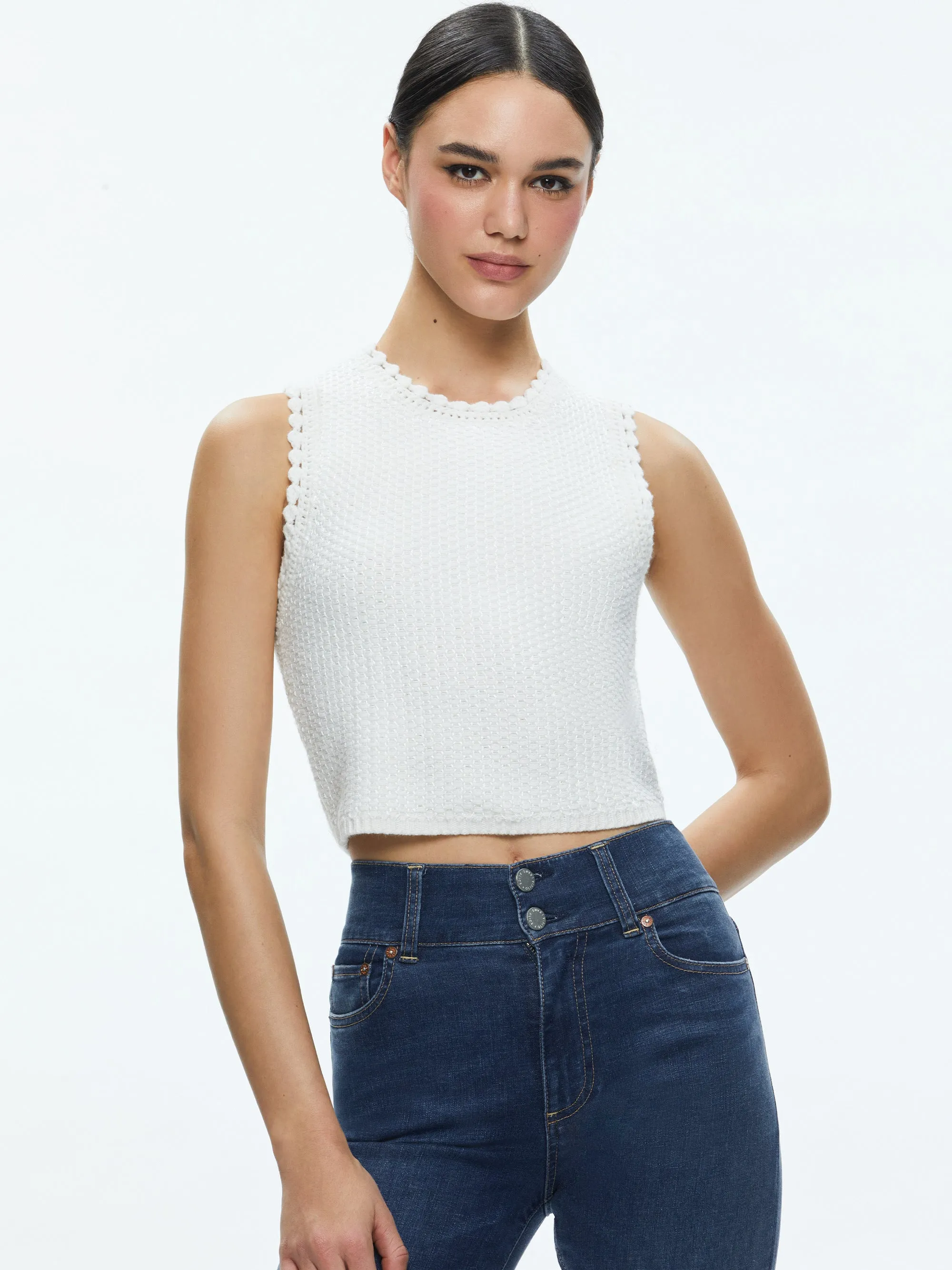 Alice + Olivia - Amity Tank - Soft White sold by Jessie Boutique