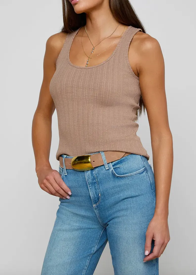 L’agence - Adira Scoopneck Tank - Portabella sold by Jessie Boutique