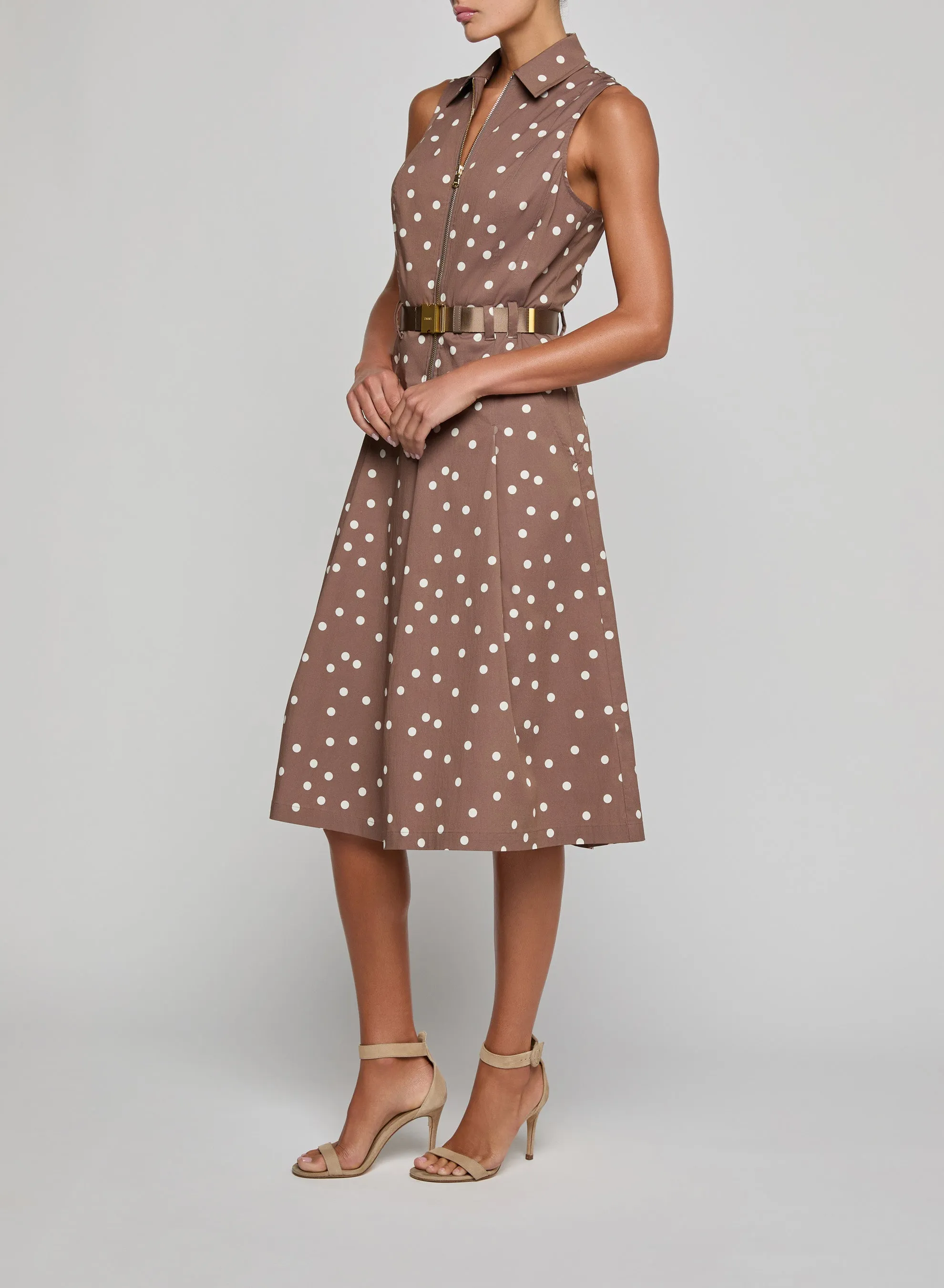 L’agence - Kylo Shirt Dress - Cardamom/Ecru Polka Dot sold by Jessie Boutique product image thumbnail 4