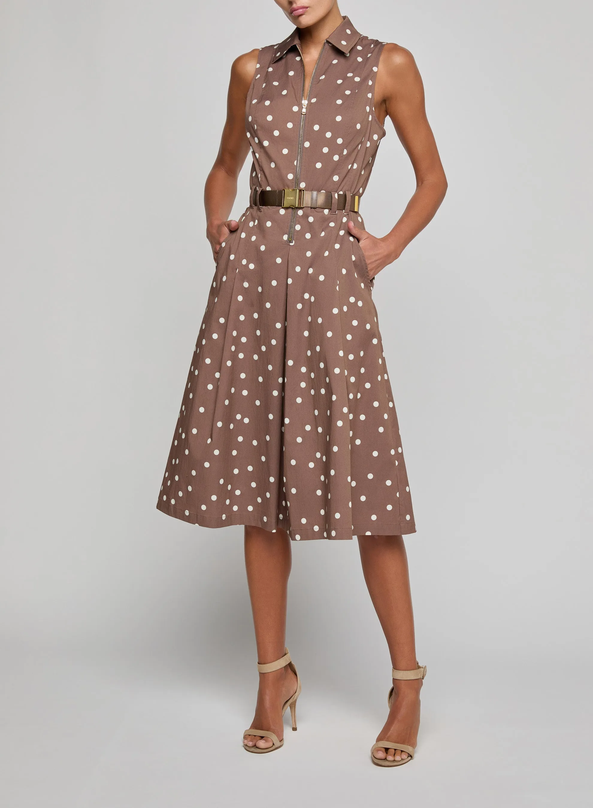 L’agence - Kylo Shirt Dress - Cardamom/Ecru Polka Dot sold by Jessie Boutique product image thumbnail 2