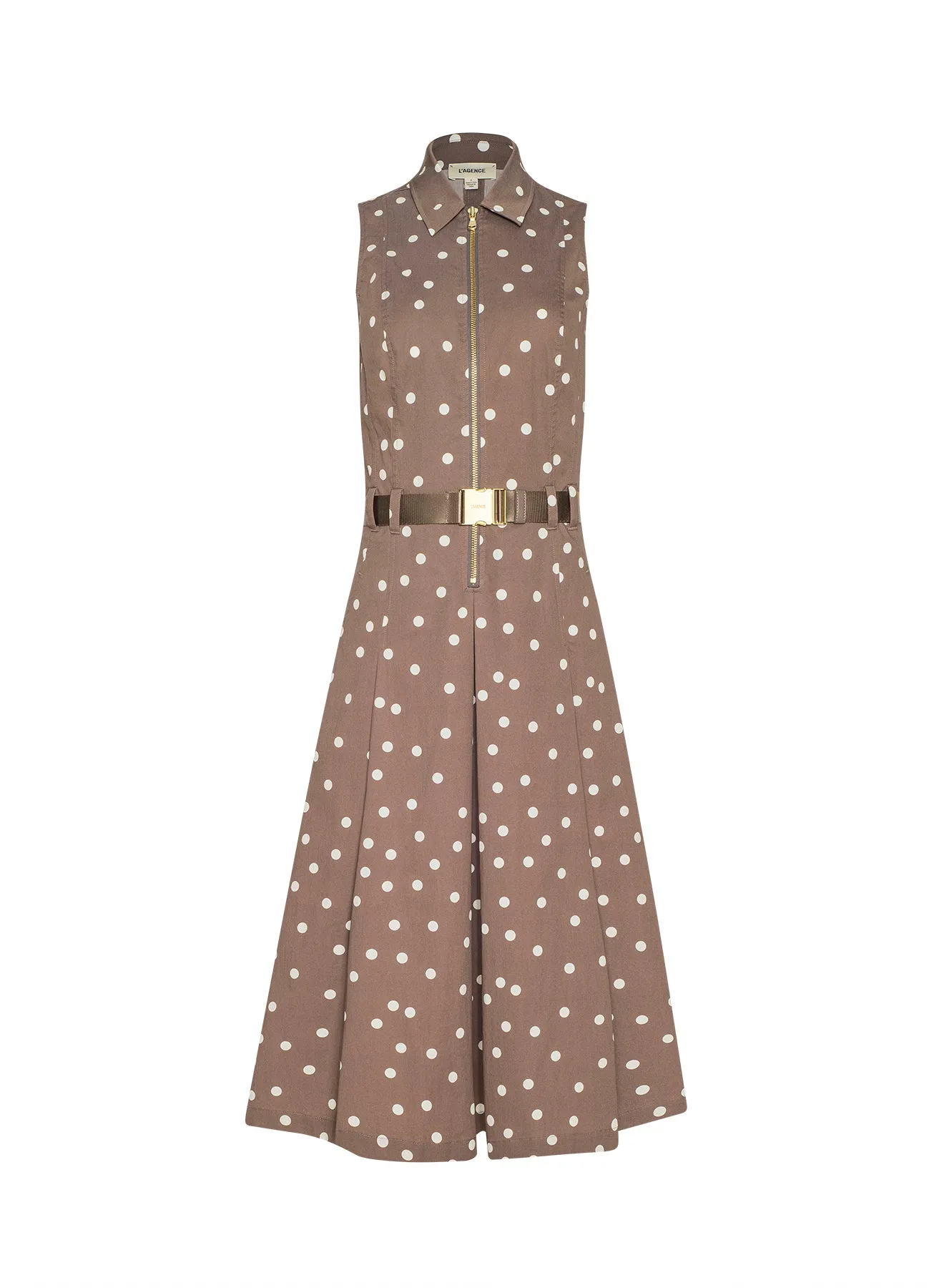 L’agence - Kylo Shirt Dress - Cardamom/Ecru Polka Dot sold by Jessie Boutique product image thumbnail 5
