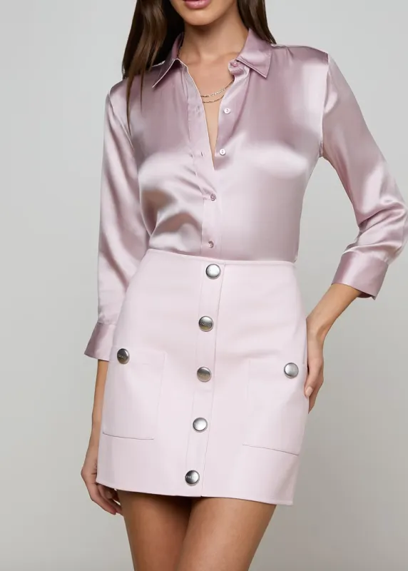L’agence - Dani Silk Blouse - Icy Lilac sold by Jessie Boutique