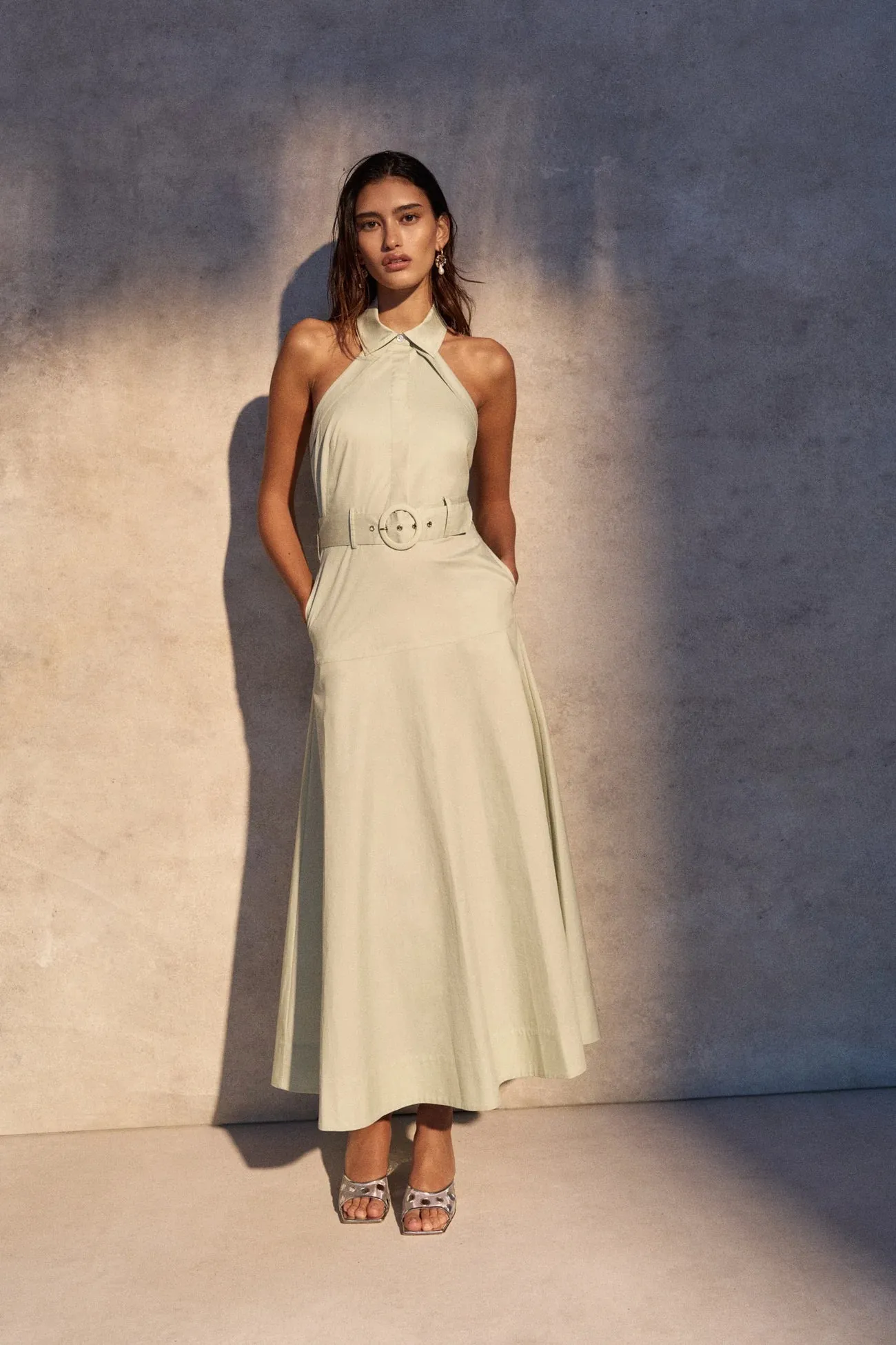 Hevron - Eloise Dress - Pistachio sold by Jessie Boutique