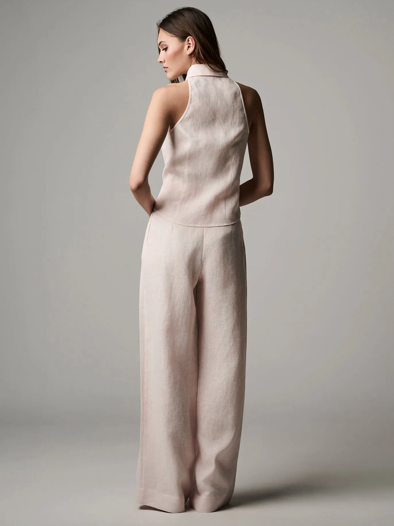 Hevron - Sloan Linen Vest - Rose Quartz sold by Jessie Boutique product image thumbnail 4