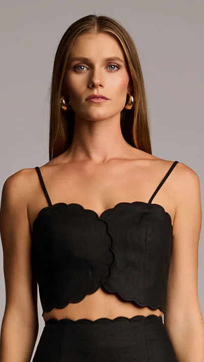 Hevron - Delilah Top - Black sold by Jessie Boutique