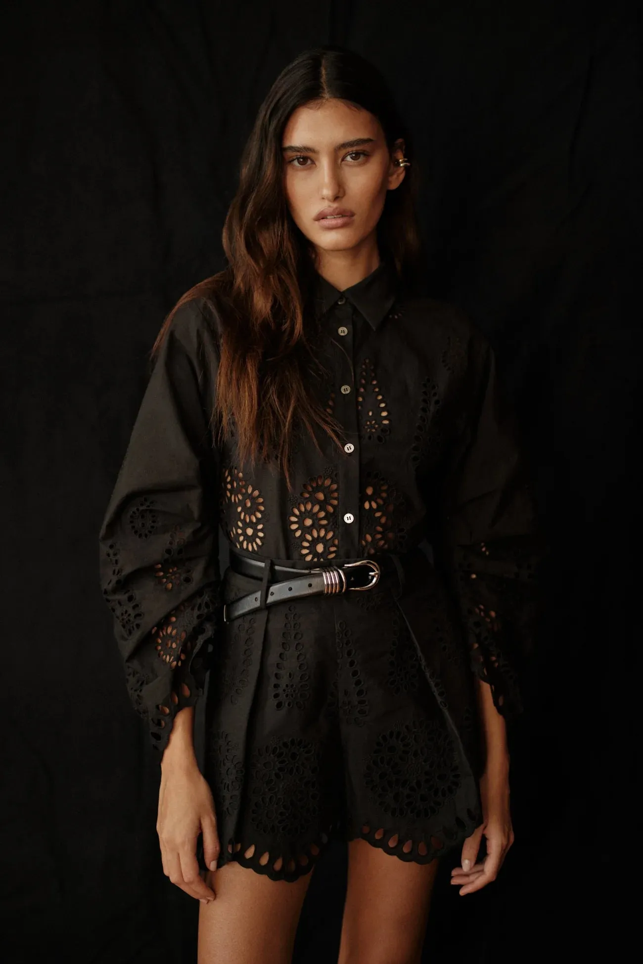 Hevron - Raquel Top In Eyelet - Black sold by Jessie Boutique product image thumbnail 5