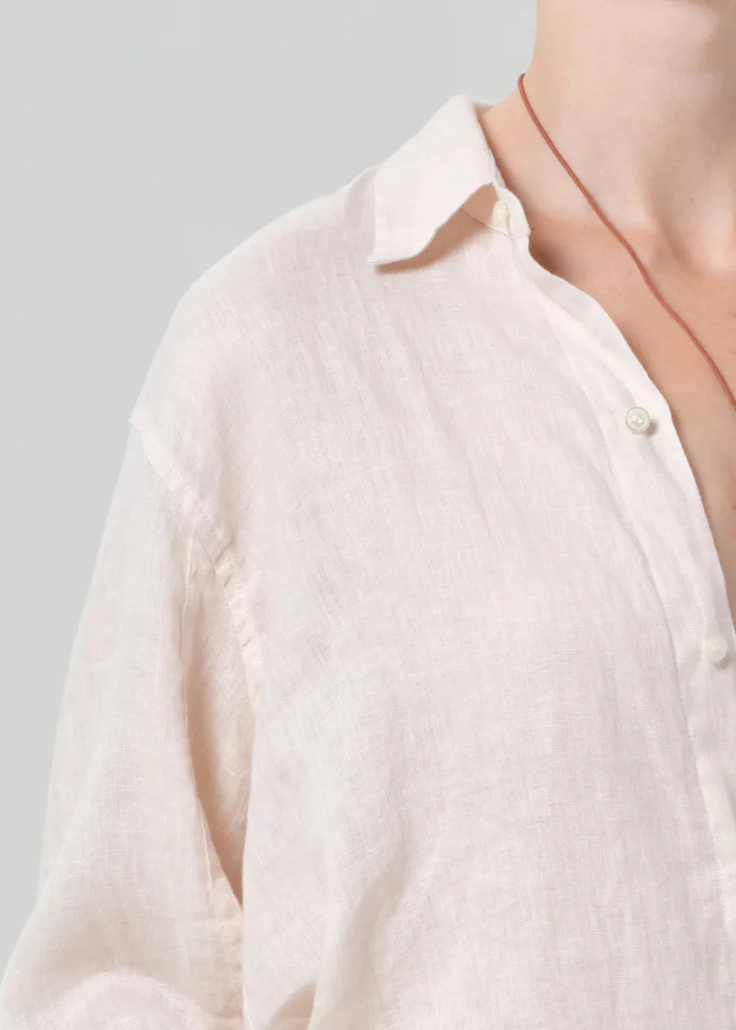Citizens of Humanity - Kayla Shrunken Linen Shirt - Pale Stone sold by Jessie Boutique product image thumbnail 3