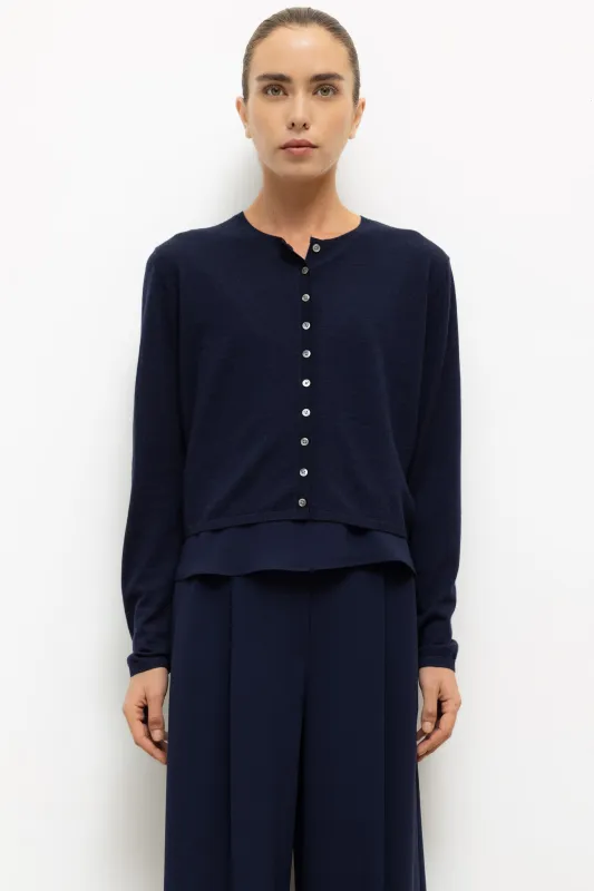 Leset - James Crew Cardigan - Midnight made by Leset