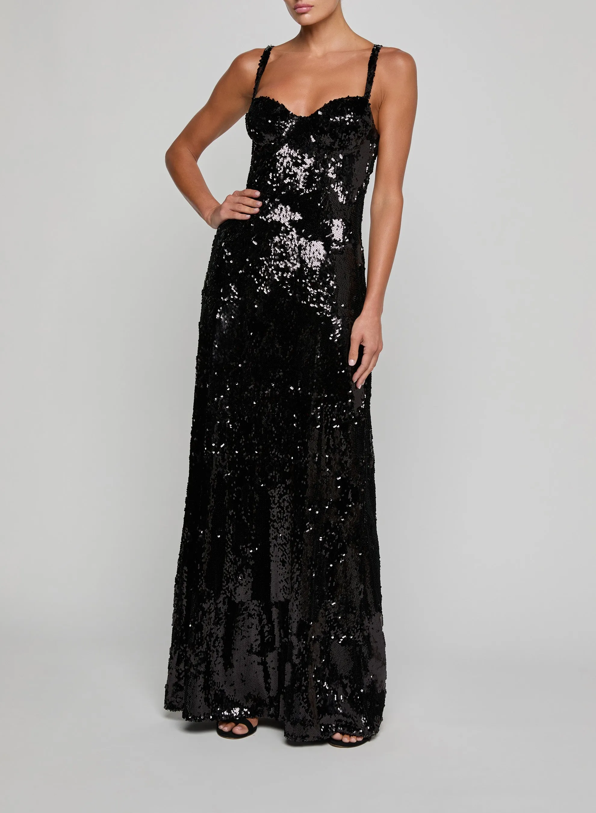 L’agence - Sayla Sequin Gown - Jet Black sold by Jessie Boutique product image thumbnail 2