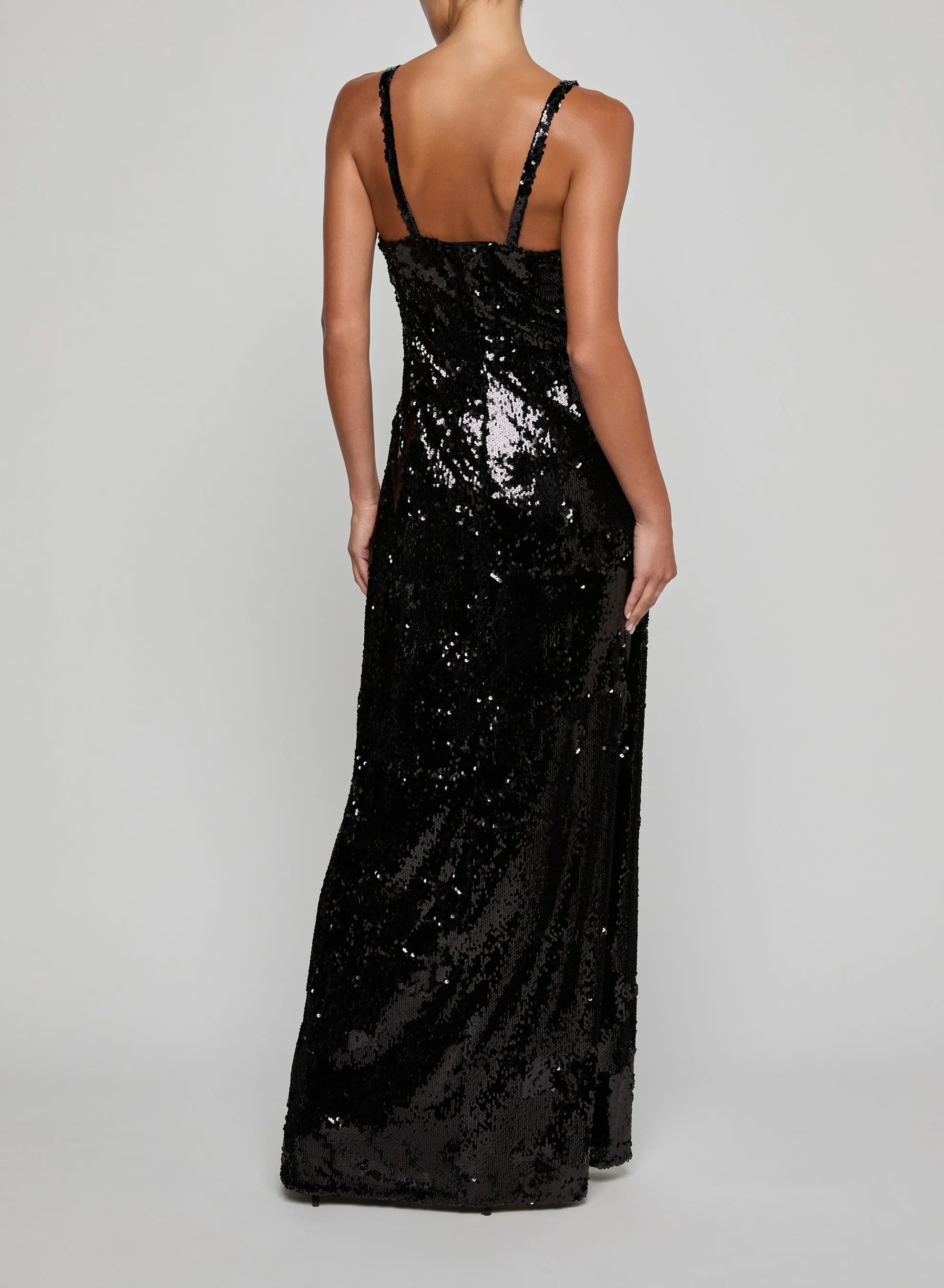 L’agence - Sayla Sequin Gown - Jet Black sold by Jessie Boutique product image thumbnail 5