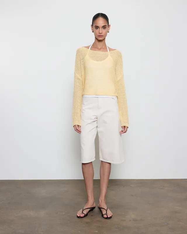 Enza Costa - Linen Open Knit Bateau Sweater - Multiple Colors made by Enza Costa