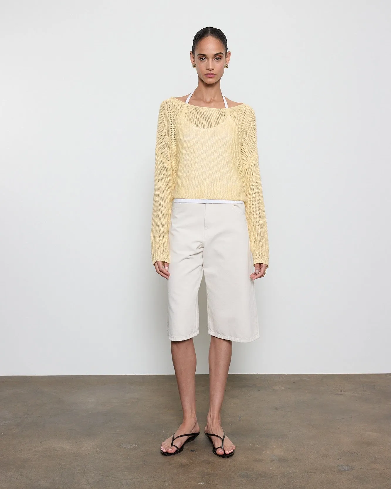 Enza Costa - Linen Open Knit Bateau Sweater - Multiple Colors sold by Jessie Boutique