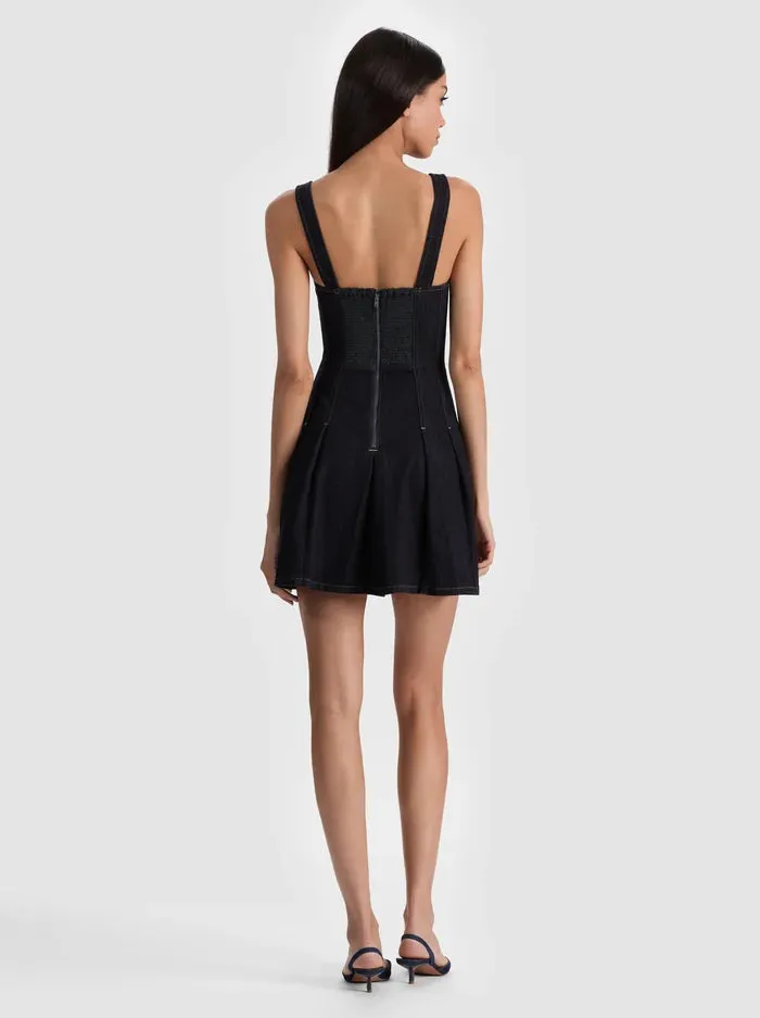 Alice + Olivia - Hollis Denim Mini Dress - Dark Rinse sold by Jessie Boutique product image thumbnail 4