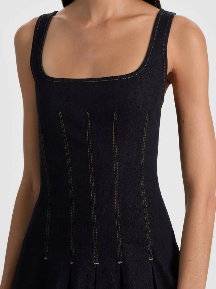 Alice + Olivia - Hollis Denim Mini Dress - Dark Rinse sold by Jessie Boutique product image thumbnail 2