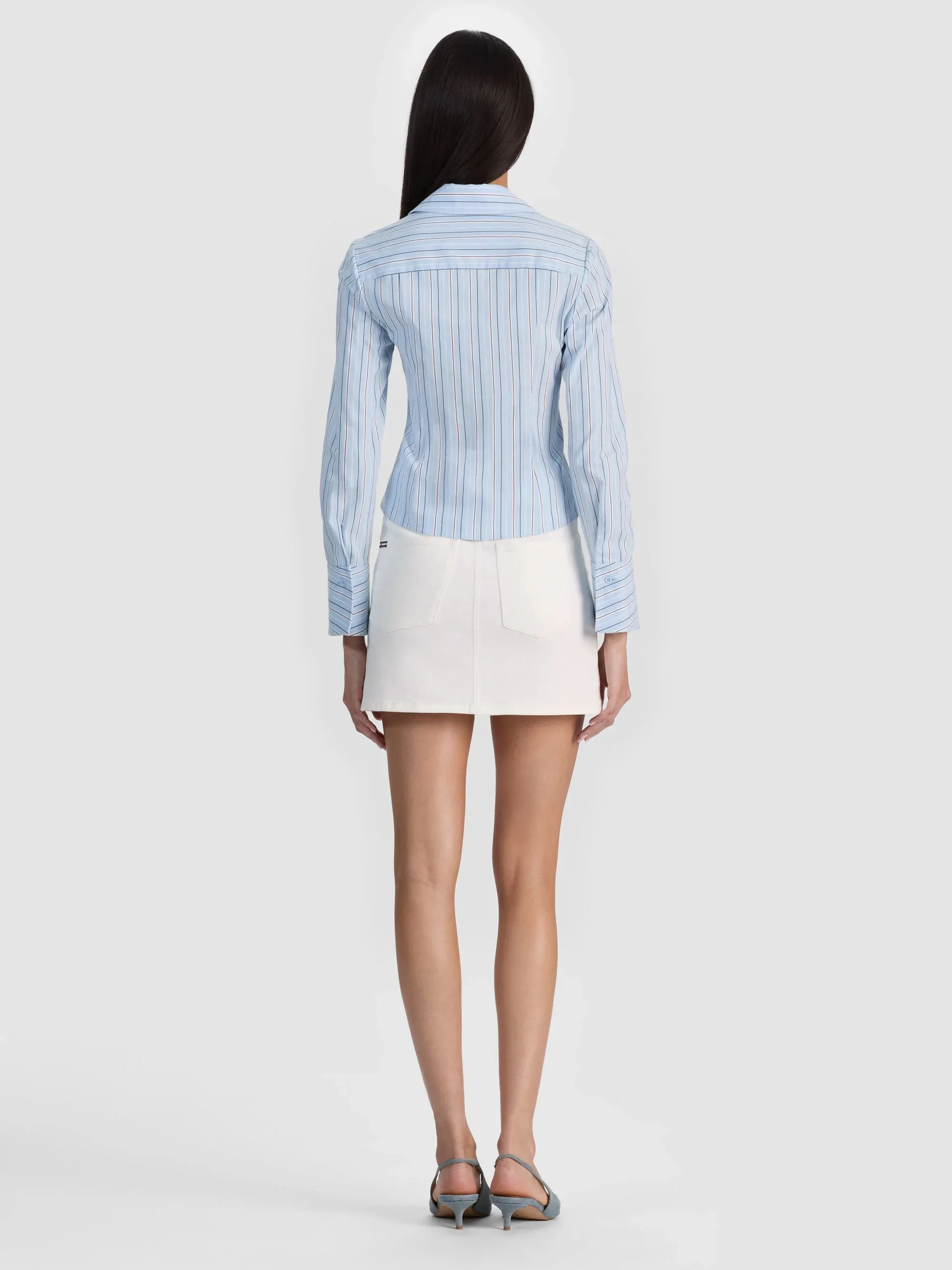 Alice + Olivia - Freya Button Down Top - Carolina Blue Multi sold by Jessie Boutique product image thumbnail 3